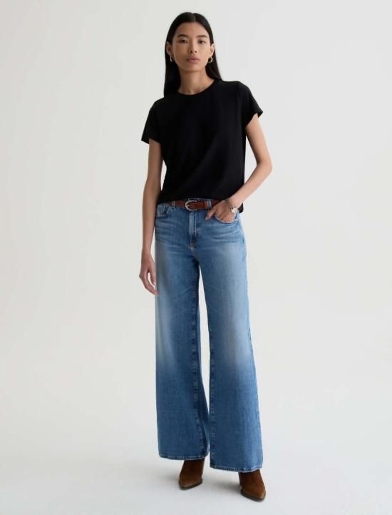 아드리아노 골드슈미드 데님 팬츠 Ag Jeans Saige 와이드 레그 진 아메리칸 웨스트