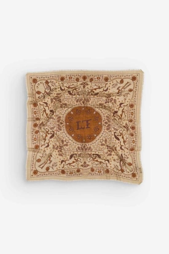 메종 르콩트 플라망 머플러 스카프 Maison Lecomte Flament 파 웨스트 울 실크 블렌드 반다나 스카프