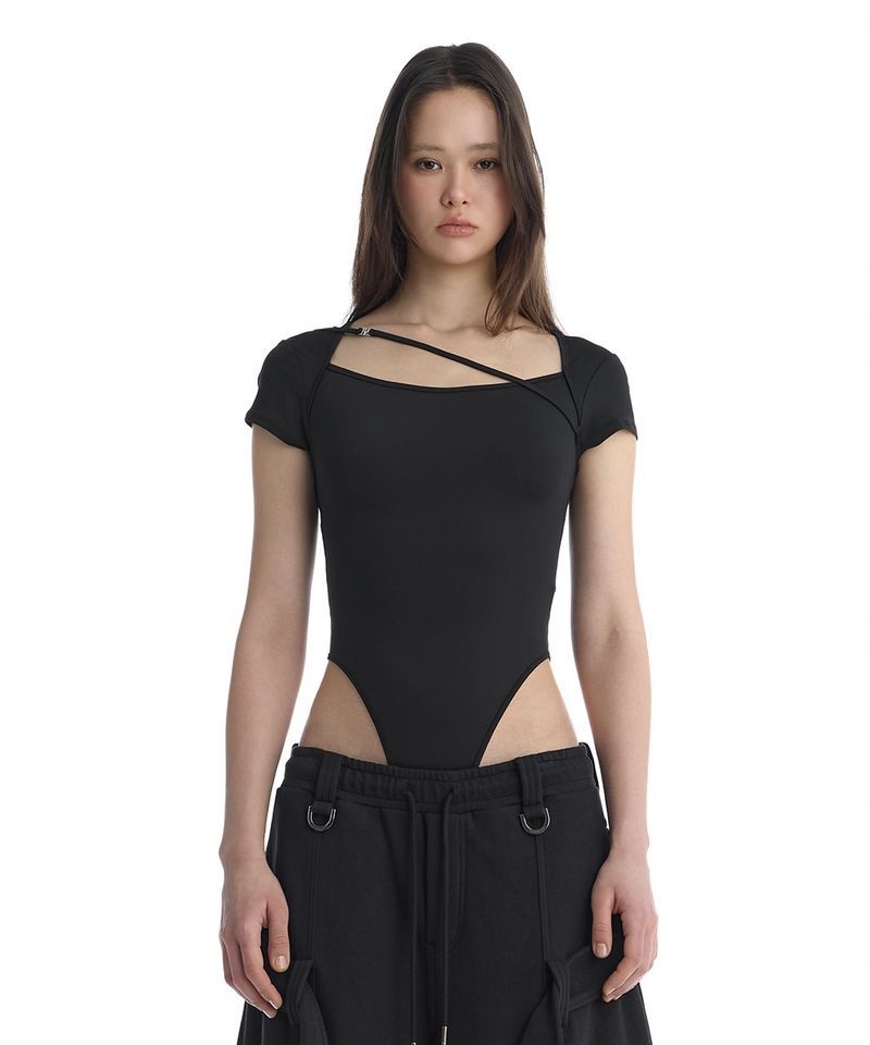 TREEMINGBIRD CrossNeck String Bodysuit [ Black ] TM2635TS007MBB 3394012