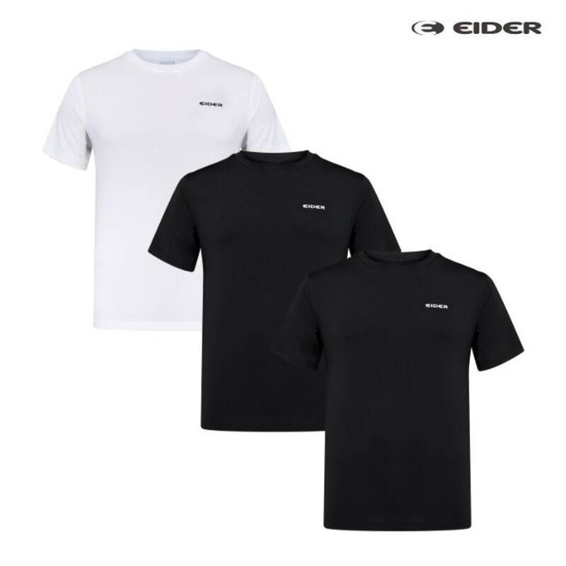 <매장정품> 아이더 EIDER 남성 3팩 세트 기능성 라운드 티셔츠 (DMM26296) DMM26296-MIA-S 1835266