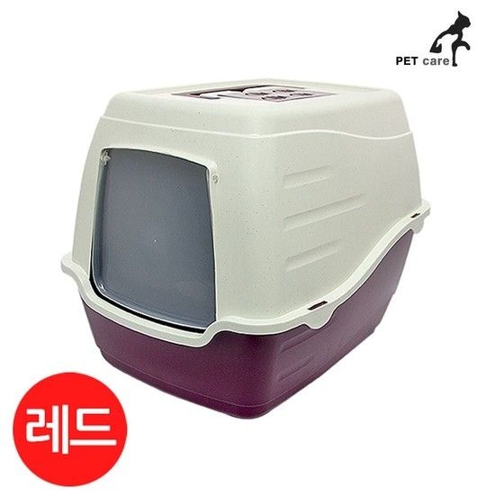 고양이 CAT-L20 레드 엠펫 후드화장실 화장실 고양이 화장실 하우스형 애완용품 애완동물