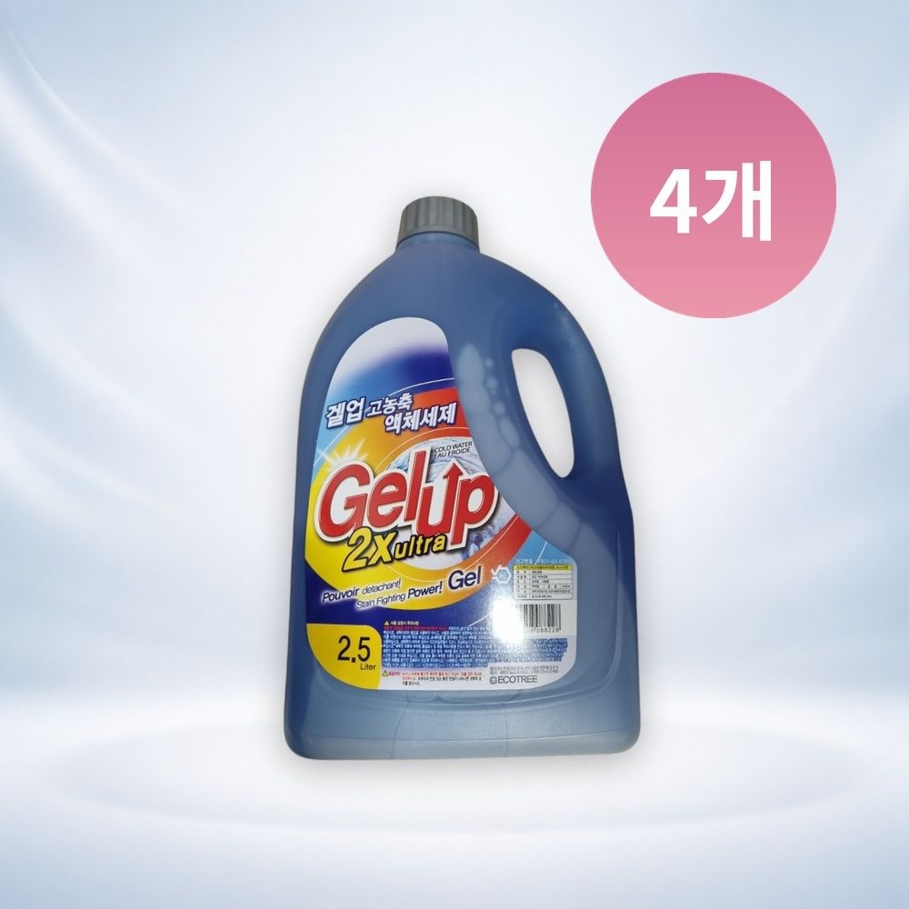 에코트리 겔업 2x 울트라 고농축 일반용 액체 세탁세제 2.5L 4개