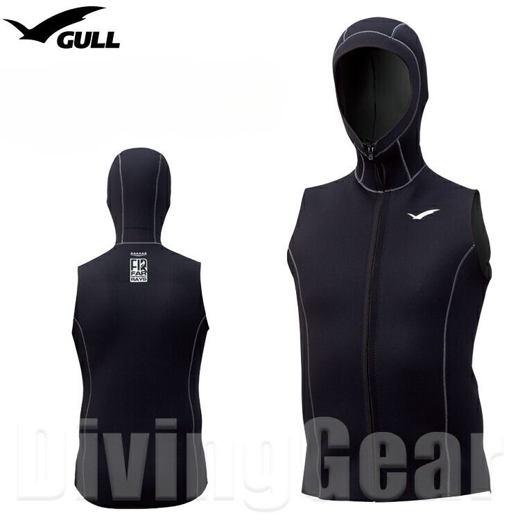 걸 GULL 2mmx3mm FIR WET SUIT 다이빙 후드 조끼 GW-6659B