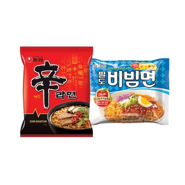 자체제작 이젠서진 봉지라면 2종 혼합 농심신라면 10개 + 팔도비빔면 10개