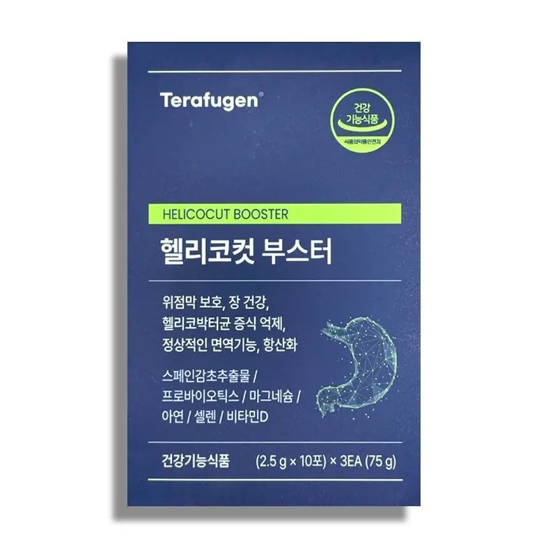 테라퓨젠 헬리코컷 부스터 헬리코박터균 증식 억제 위점막 보호 위건강 장건강 면역 항산화 2.5g X 30포