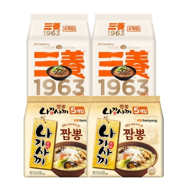 삼양 삼양1963 4입 x 2팩(우지라면) + 나가사끼짬뽕 5입 x 2팩(총18입) 711288