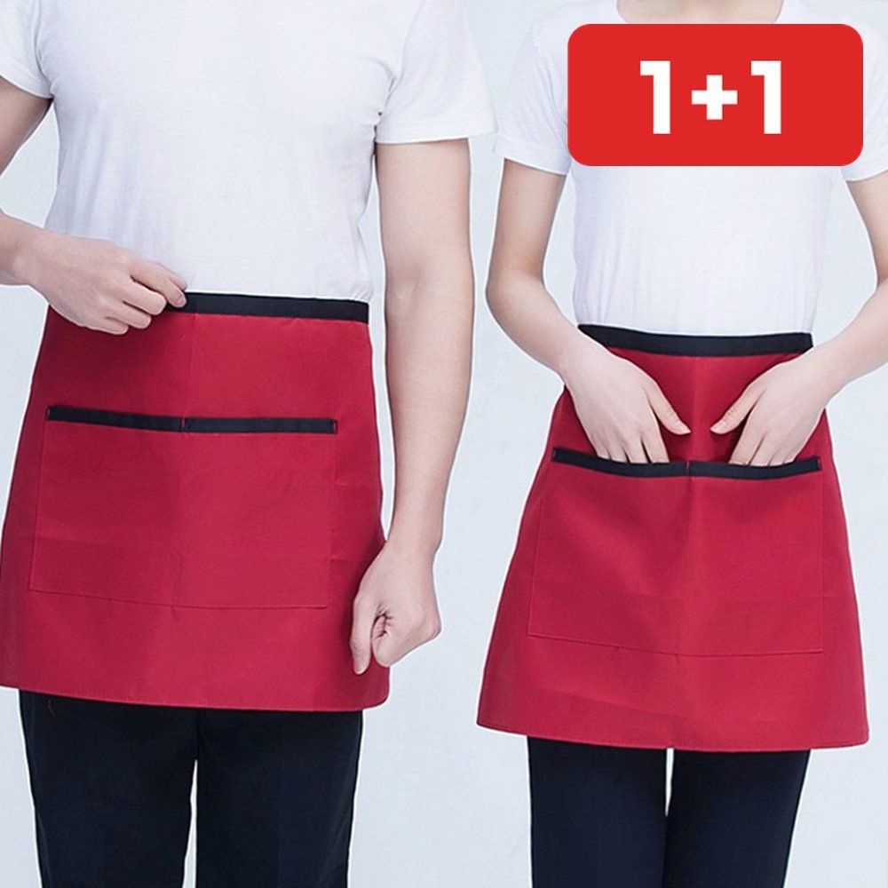 [엄마마음]카페 허리 앞치마 바리스타 서빙 알바 미용실 반치마 주머니 유니폼 끈 1+1