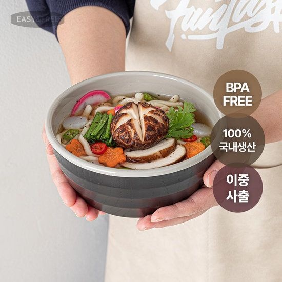 이지앤프리이중사출 우동라면소바 전용 용기 온도유지 한끼면기 이중보온 다용도 면기 753405