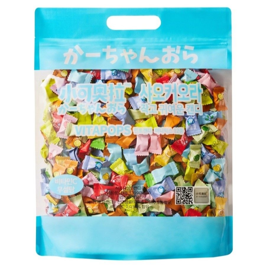 샤오커오라 비타팝스 무설탕 민트향 비타민C 캔디 12종 세트, 1kg, 1개