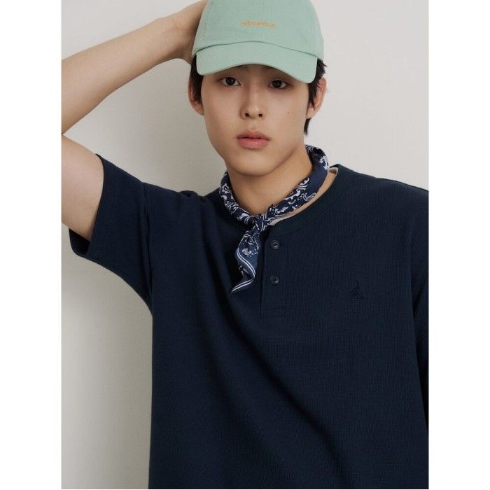 [26SS 30%OFF] 레이어드 헨리넥 반소매 티셔츠 네이비 BC6342C37R