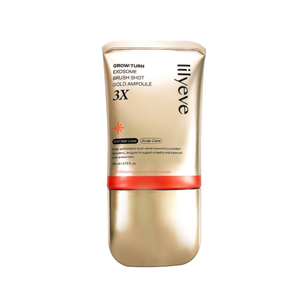릴리이브 엑소좀 골드 두피앰플 140ml 그로우턴 브러쉬 샷 골드앰플 3X