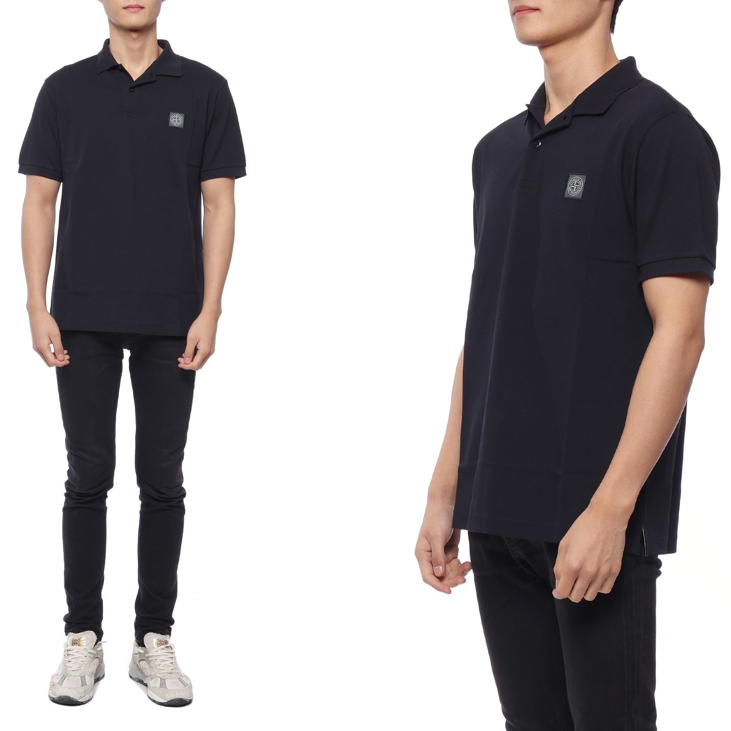 스톤아일랜드 남성 로고 패치 폴로 반팔티셔츠 (791522R39 A0020 23F)