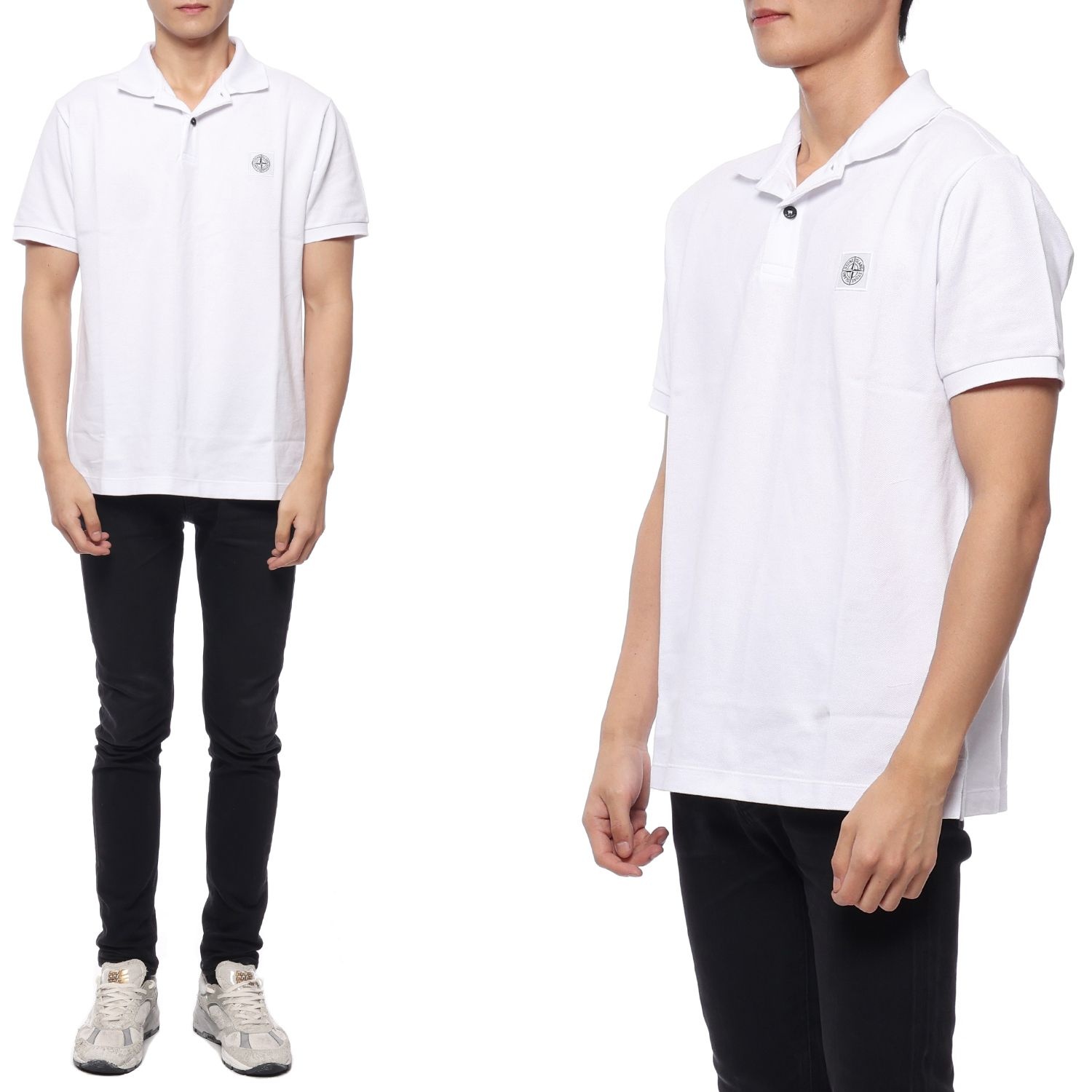 스톤아일랜드 남성 로고 패치 폴로 반팔티셔츠 (791522R39 A0001 23F)