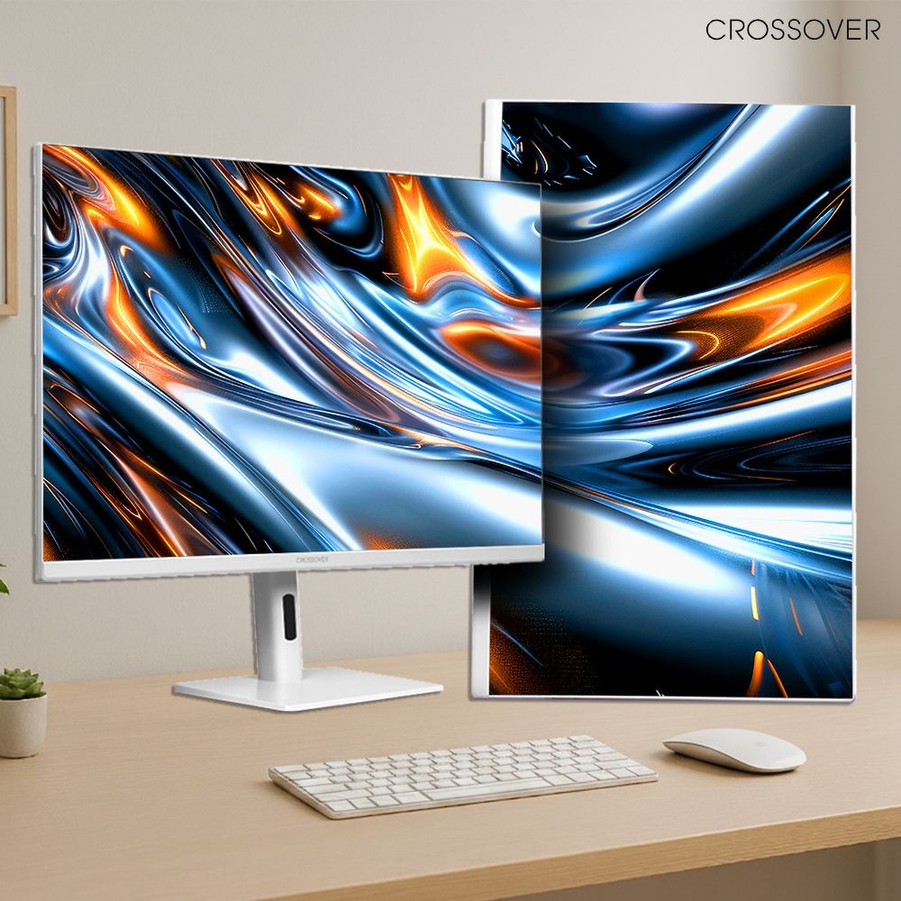 [오늘출발] 크로스오버 32QD100WM IPS WQHD 81cm 피벗 화이트 사무용 게이밍 컴퓨터 모니터 무결점