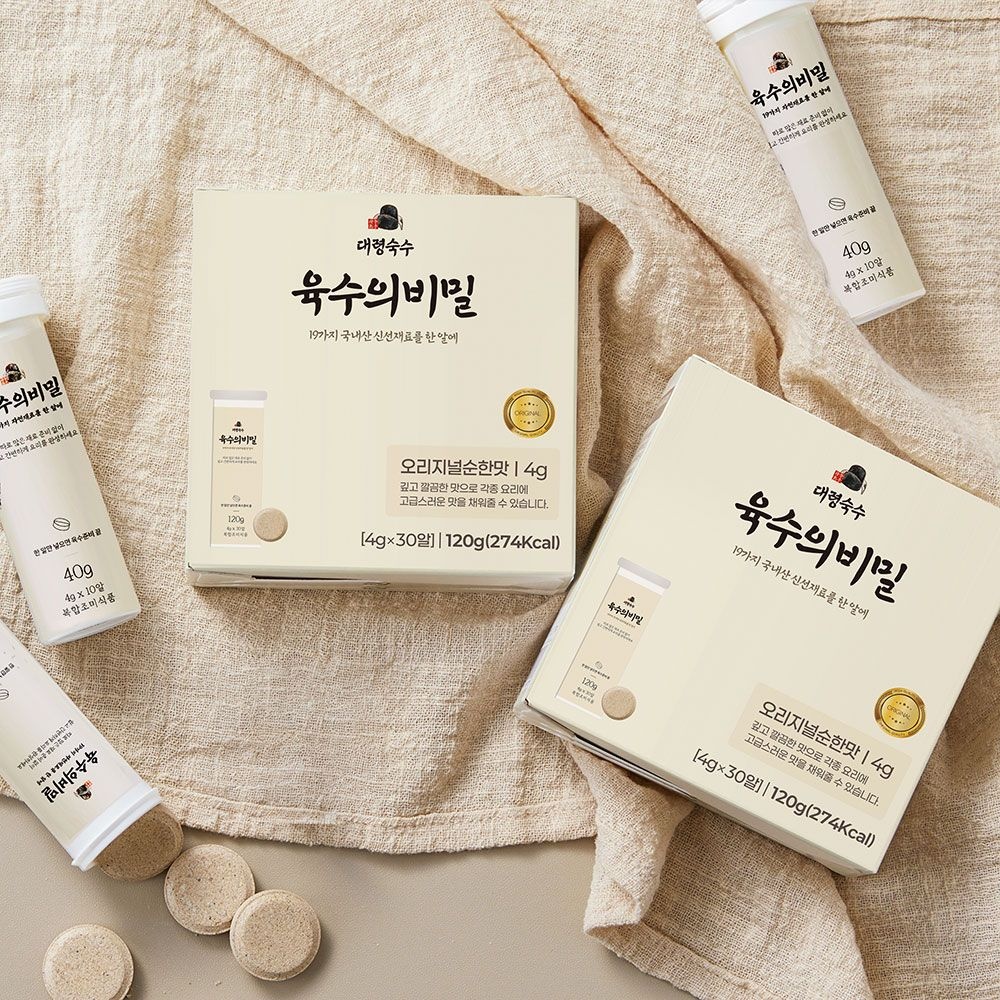 대령숙수 육수의비밀 코인육수 4g 30알 만능 자연 동전 고체 육수 한알 시크릿