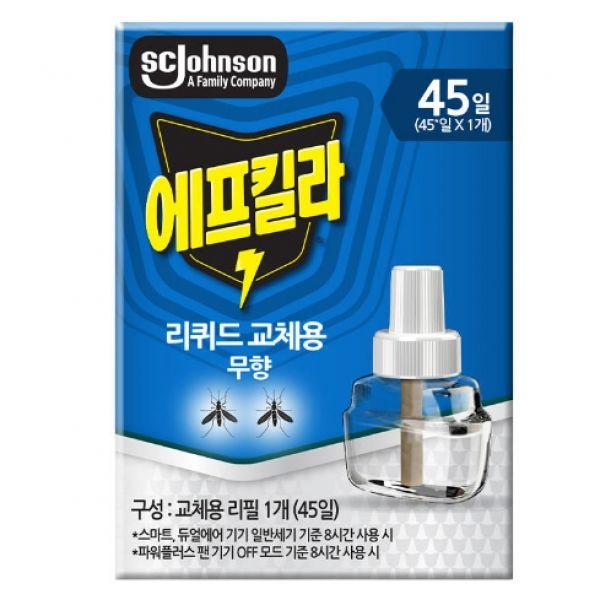 에프킬라 훈증기 리퀴드 전자 살충제 리필 (무향) 45일, 1개