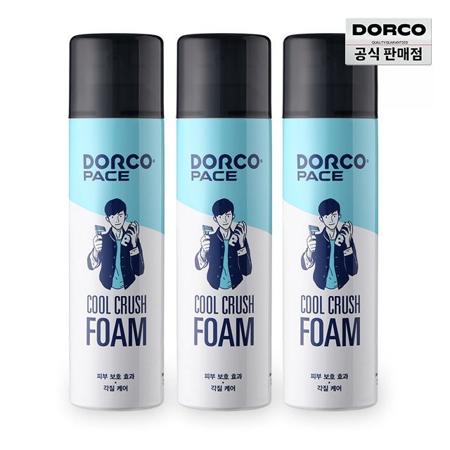 [롯데온] 도루코 페이스 쿨 크러쉬 대용량 쉐이빙폼 250ML 3개