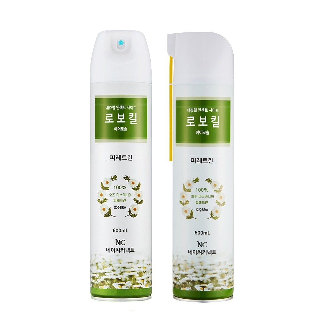 로보킬+로보킬대롱형600ml 국화꽃 피레트린 살충제 좀벌레 먼지다듬이 빈대 퇴치제 퇴치약