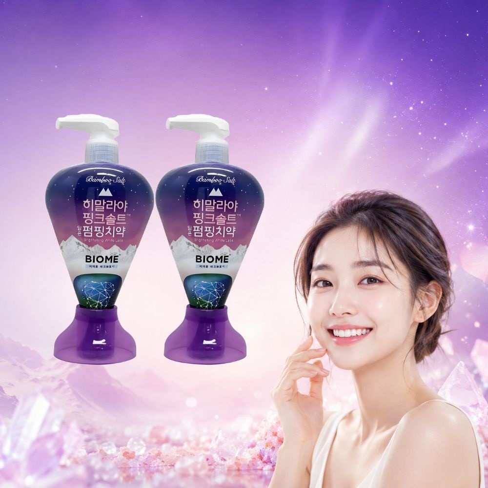 히말라야 핑크솔트 펌핑치약 바이옴 285g 2개