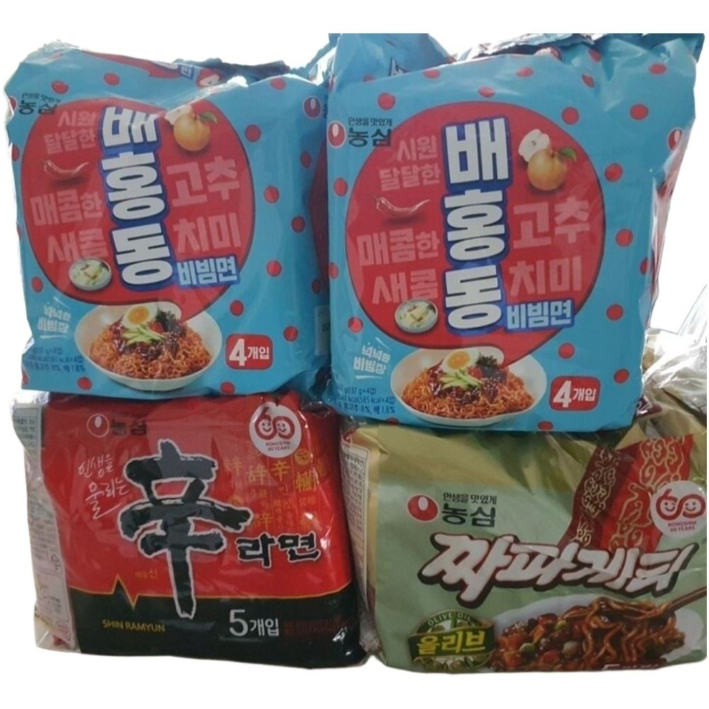 농심 배홍동 8봉 신라면 5봉 짜파게티 5봉 총 18봉 온가족 넉넉한 라면세트 비빔면 조합