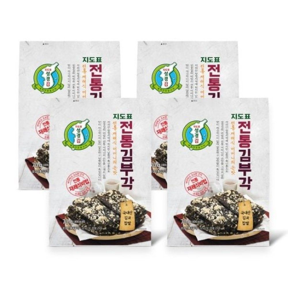 지도표성경김 찹쌀 전통 김부각 70gx4개