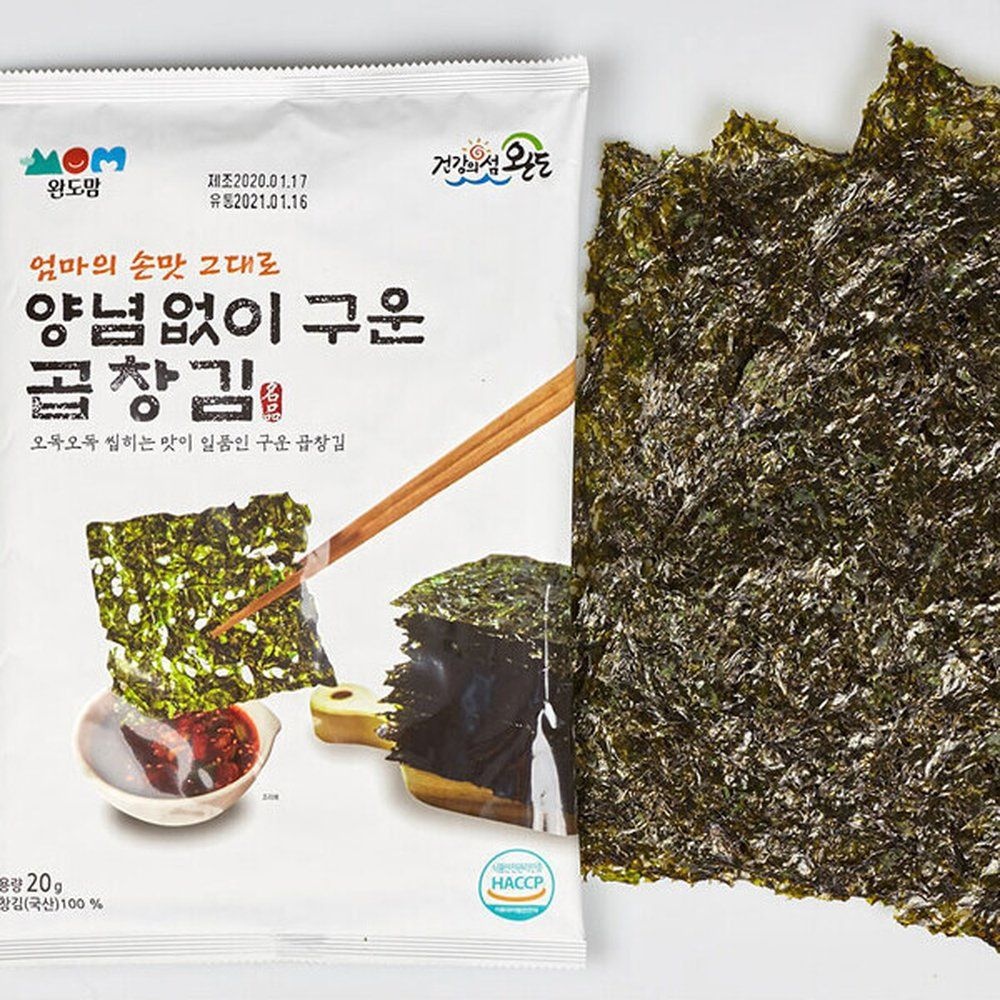 완도맘 양념없이 구운 곱창김 20gx5개