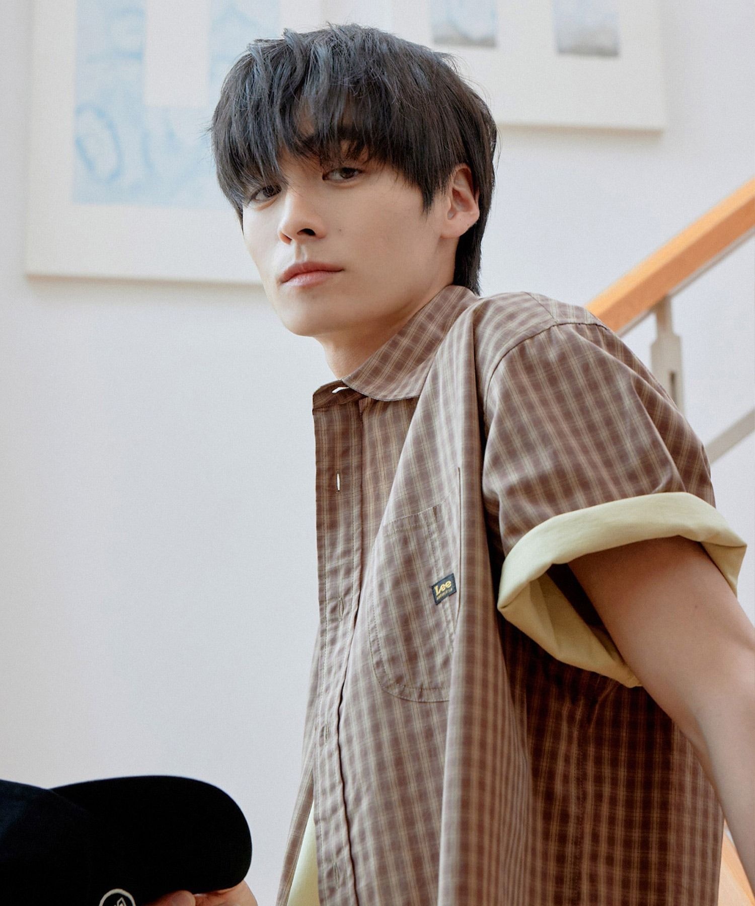 와이시리즈 리 LEE 로코 포켓 코튼 린넨 반팔 셔츠 브라운 6185164 LE2602SS04BR
