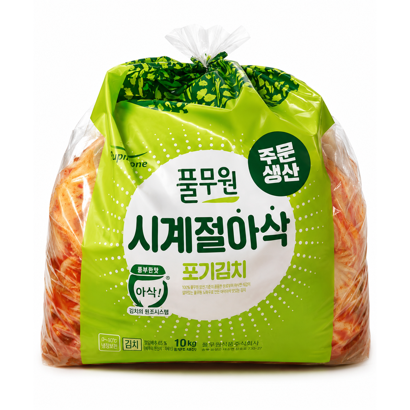 풀무원 생산직송 풀무원 일년 내내 아삭하고 시원한 사계절 아삭 포기김치 10kg