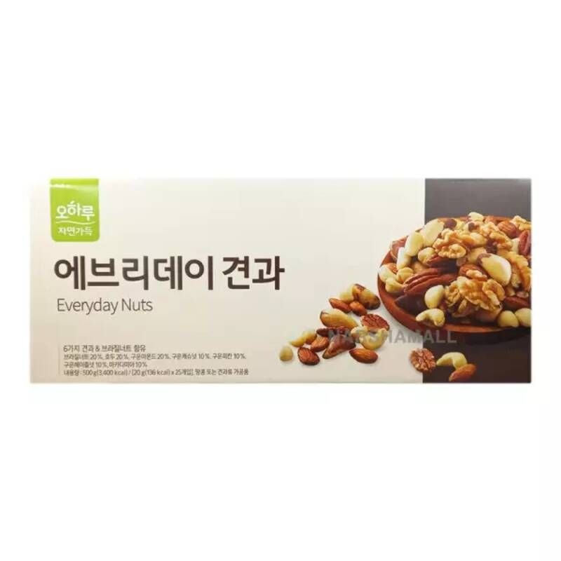 오하루 자연가득 에브리데이 견과 20g 25개입 3개