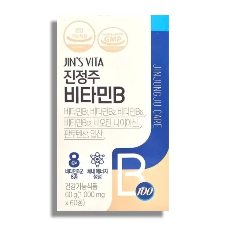 진정주 비타민B 비오틴 나이아신 판토텐산 엽산 1000mg X 60정