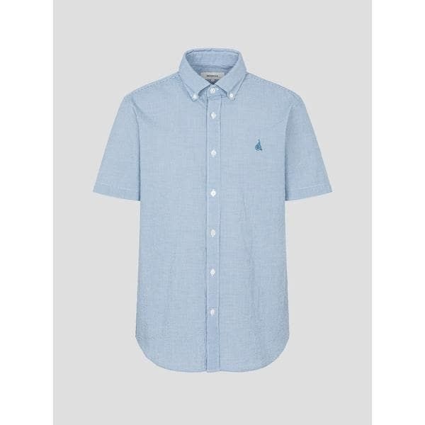 <매장정품> BEANPOLE 빈폴 26SS [BC6465C42Q] 시어서커 마이크로 깅엄 반소매 셔츠 - 스카이 블루 1689683