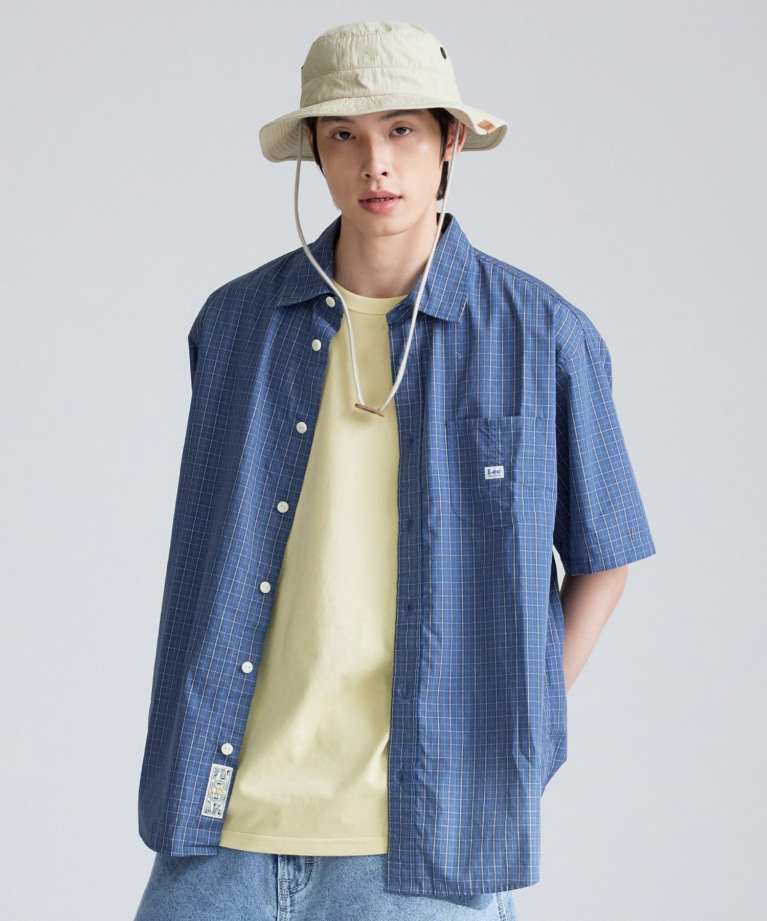 와이시리즈 리 LEE 로코 포켓 코튼 린넨 반팔 셔츠 네이비 6185153 LE2602SS04NA