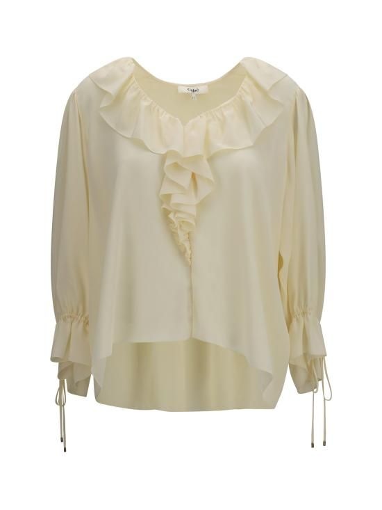 [해외] 끌로에 26FW 끌로에 블라우스 CH26AHT72005 114 PRISTINE WHITE