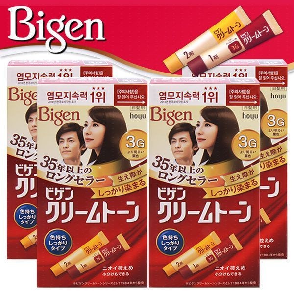 비겐크림톤 염색약 40g 3G 4개 밝은갈색