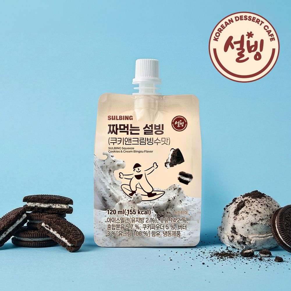 [롯데온] 짜먹는 설빙 쿠키앤크림맛 120ml 24개입