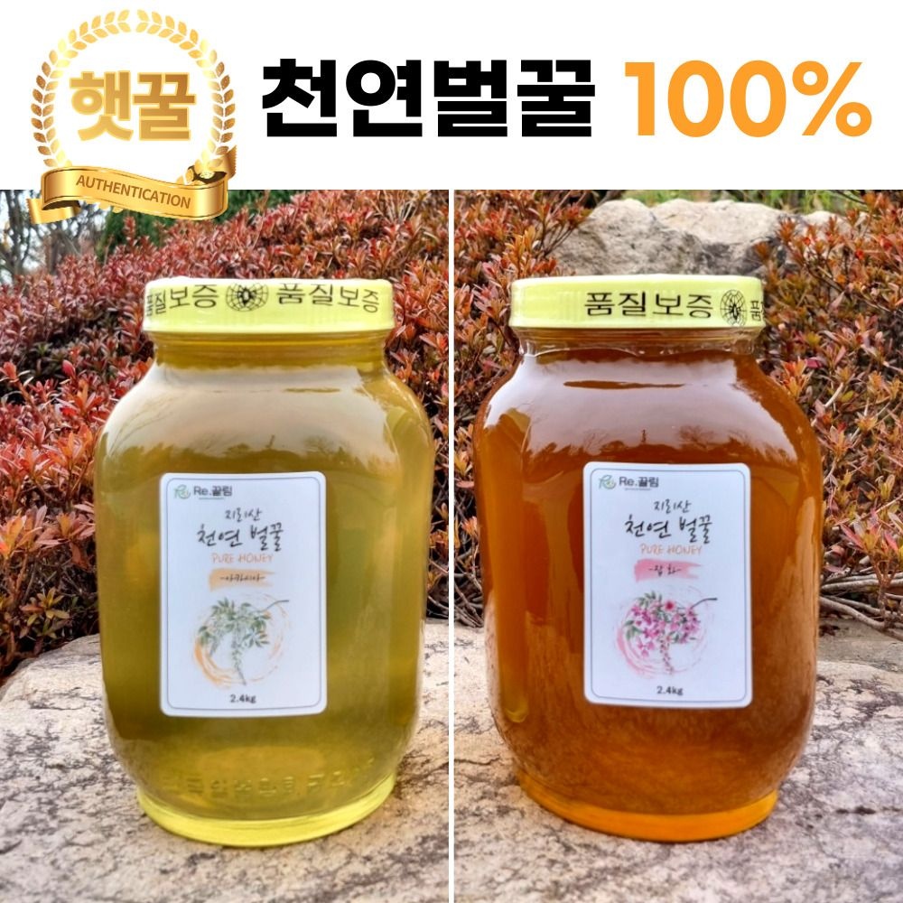 [오늘출발] 지리산 토종 100% 자연산 아카시아 잡화 국산 자연 벌꿀 2.4kg 1병