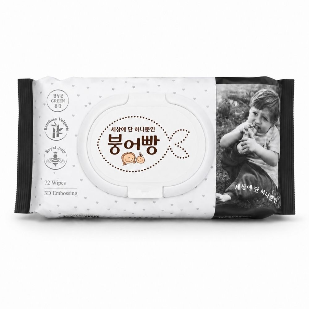 붕어빵 엘리트 올인원 A+ 물티슈 캡형 72매 20팩