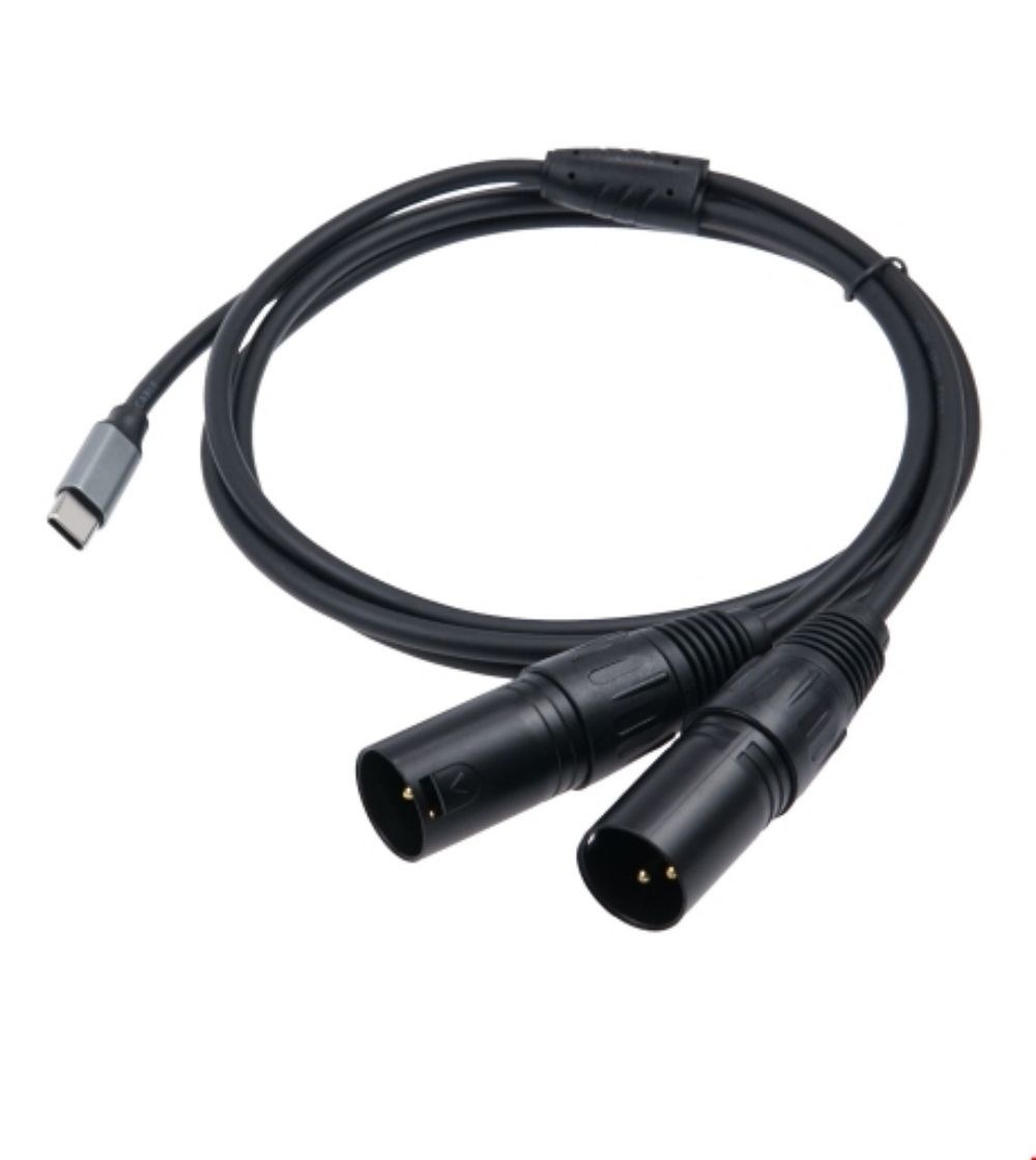USB C타입 to XLR X2 1.5M 연장 3핀 Y형 케이블선 스마트폰 노트북 태블릿 유선 마이크 스피커 오디오 앰프