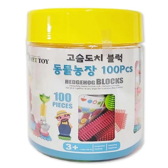 님아 동물 고슴도치블럭 100피스 유아장난감 맞추기게임 영유아용품 멀티블럭