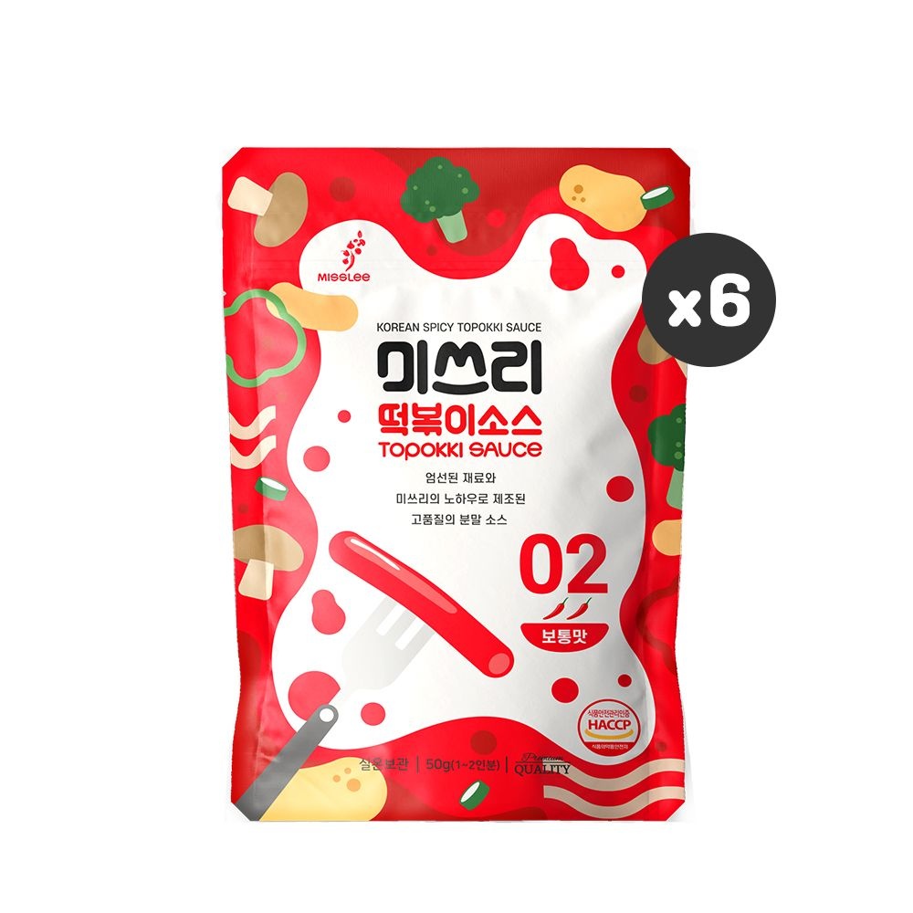 미쓰리 떡볶이 분말 소스 6종 100g 6개 매콤달콤 국물 떡볶이 양념 가루