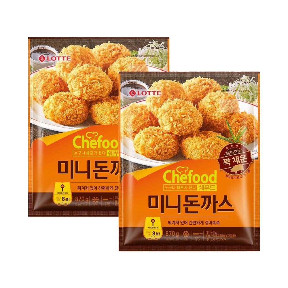 퍼스트APP더블데이쉐푸드 미니돈까스 870gx2개