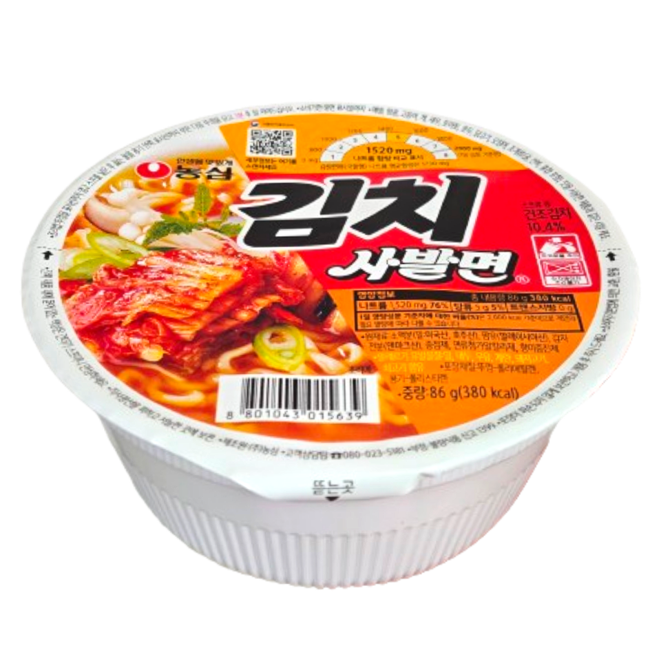 농심 김치 사발면 컵라면 86g x 24개