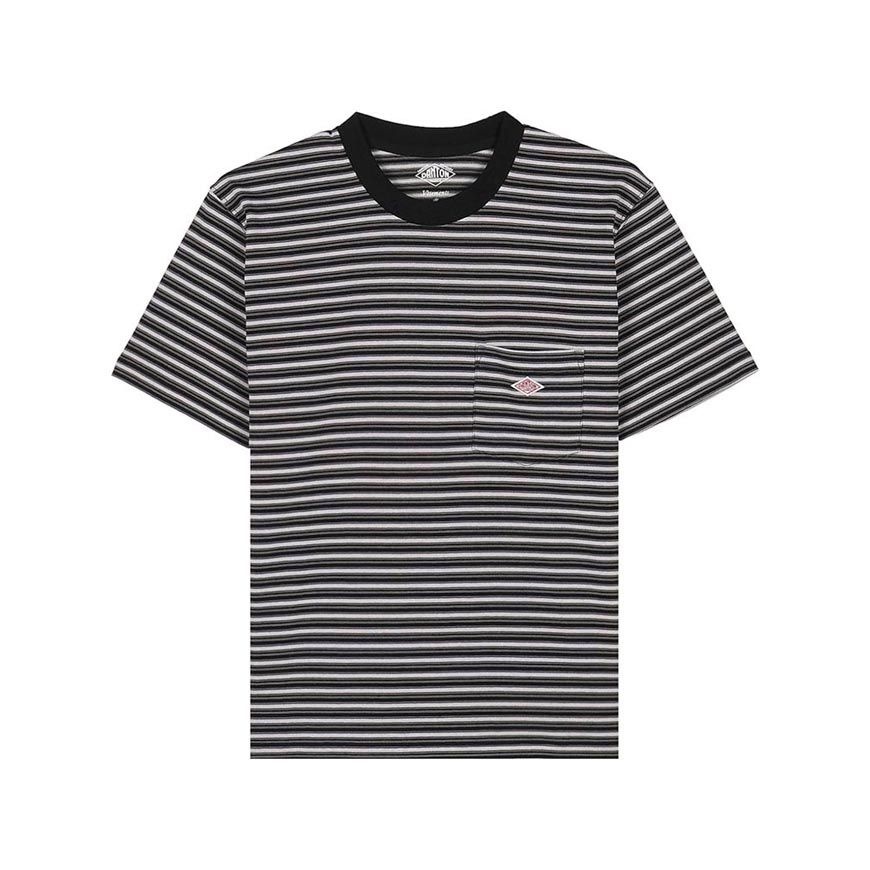 [라벨루쏘] SS26 여성 반팔 포켓 티셔츠 DT C0197 TCB CHARCOAL X BLACK MULTI