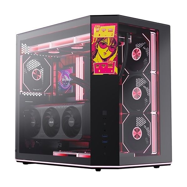 ABKO UD51L 엑시드 LCD 강화유리 ARGB BTF 미들타워 블랙 4046759