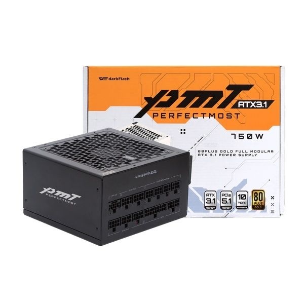 darkFlash 퍼펙트모스트 80PLUS골드 풀모듈러 ATX3.1 블랙 750W 4046324
