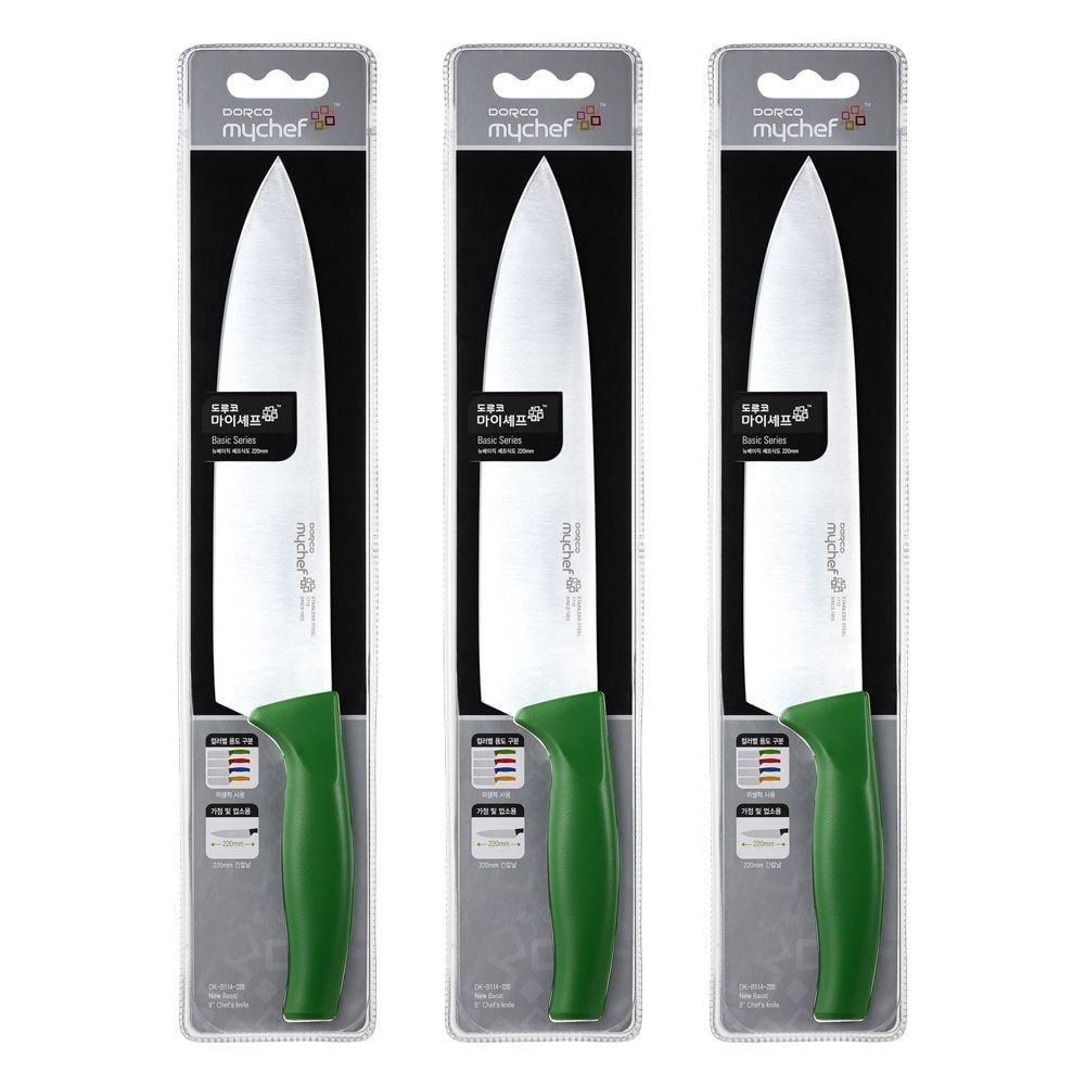 도루코 마이셰프 뉴베이직 셰프식도 그린 220mm X 3개