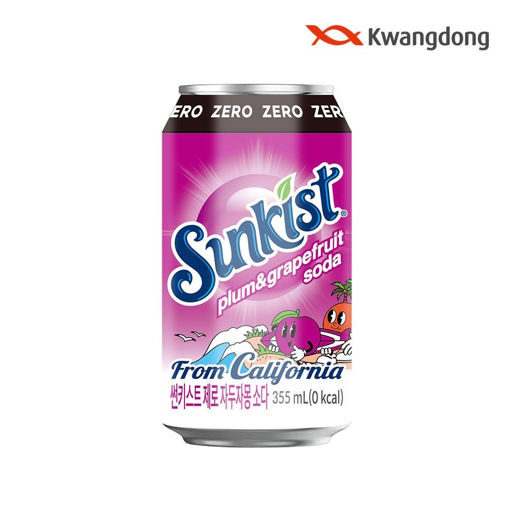 [오늘출발] 광동 [광동직영] 썬키스트 제로 자두자몽소다 355ml x 24캔