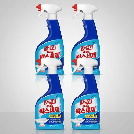무균무때 락스세제 욕실청소용 500ml x 4개