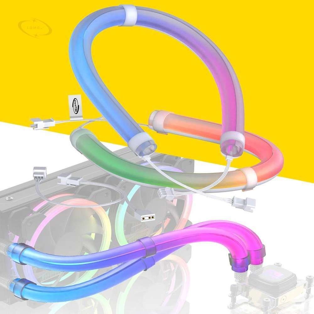 수냉쿨러용 ARGB 튜브 커버 330MM 2PACK 전선커버 전선보호튜브 컴퓨터주변용품