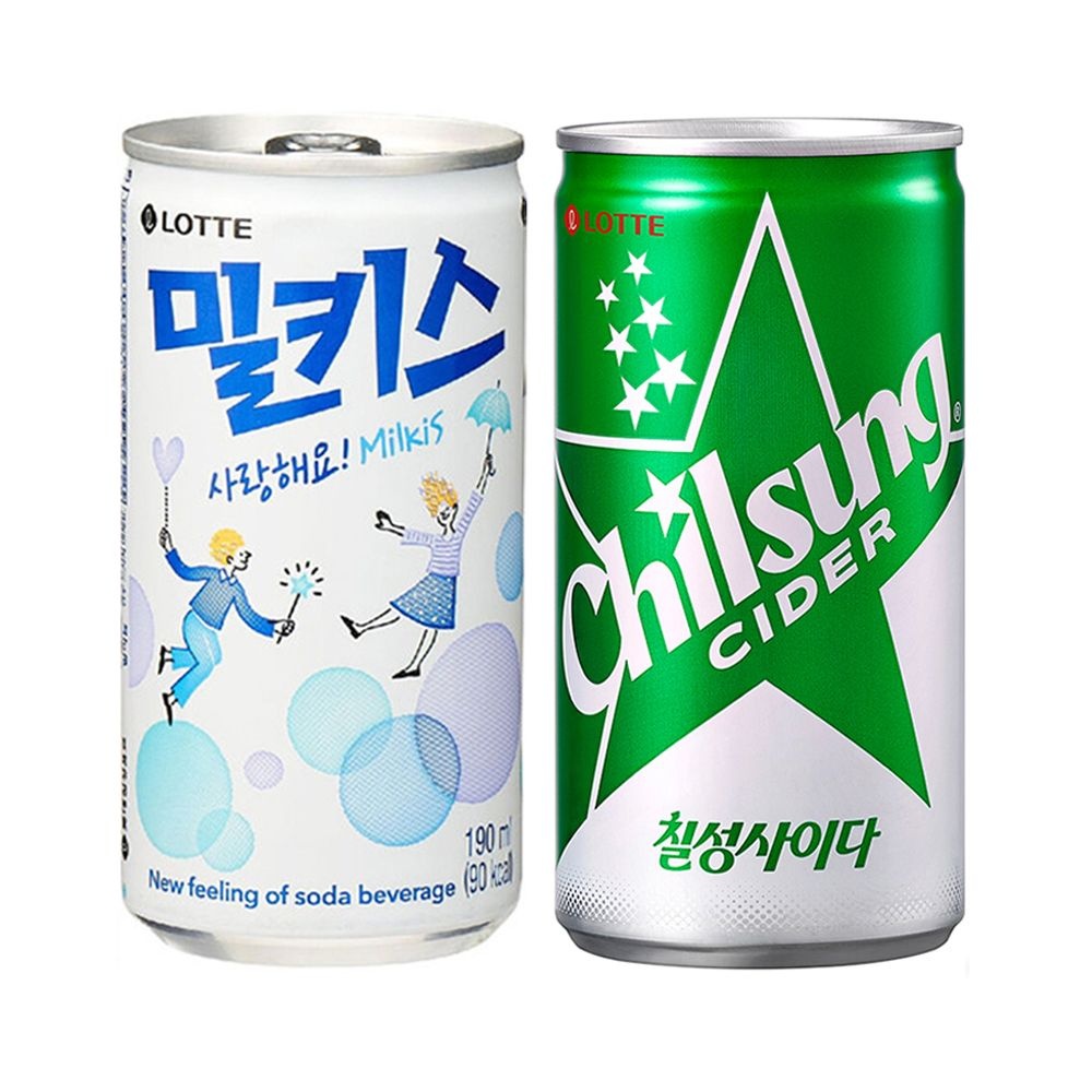롯데 칠성사이다 12캔+밀키스 18캔 총 190mlx30캔 미니캔 세트
